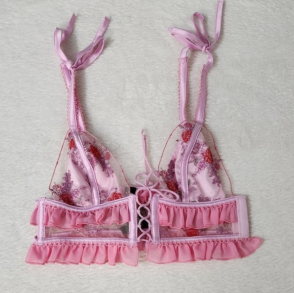 New!For Love and Lemons Rose Bloom Bralette - Picture 3 of 11